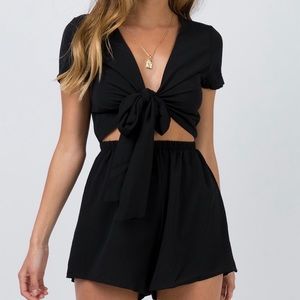 Black Front Tie Playsuit (romper)